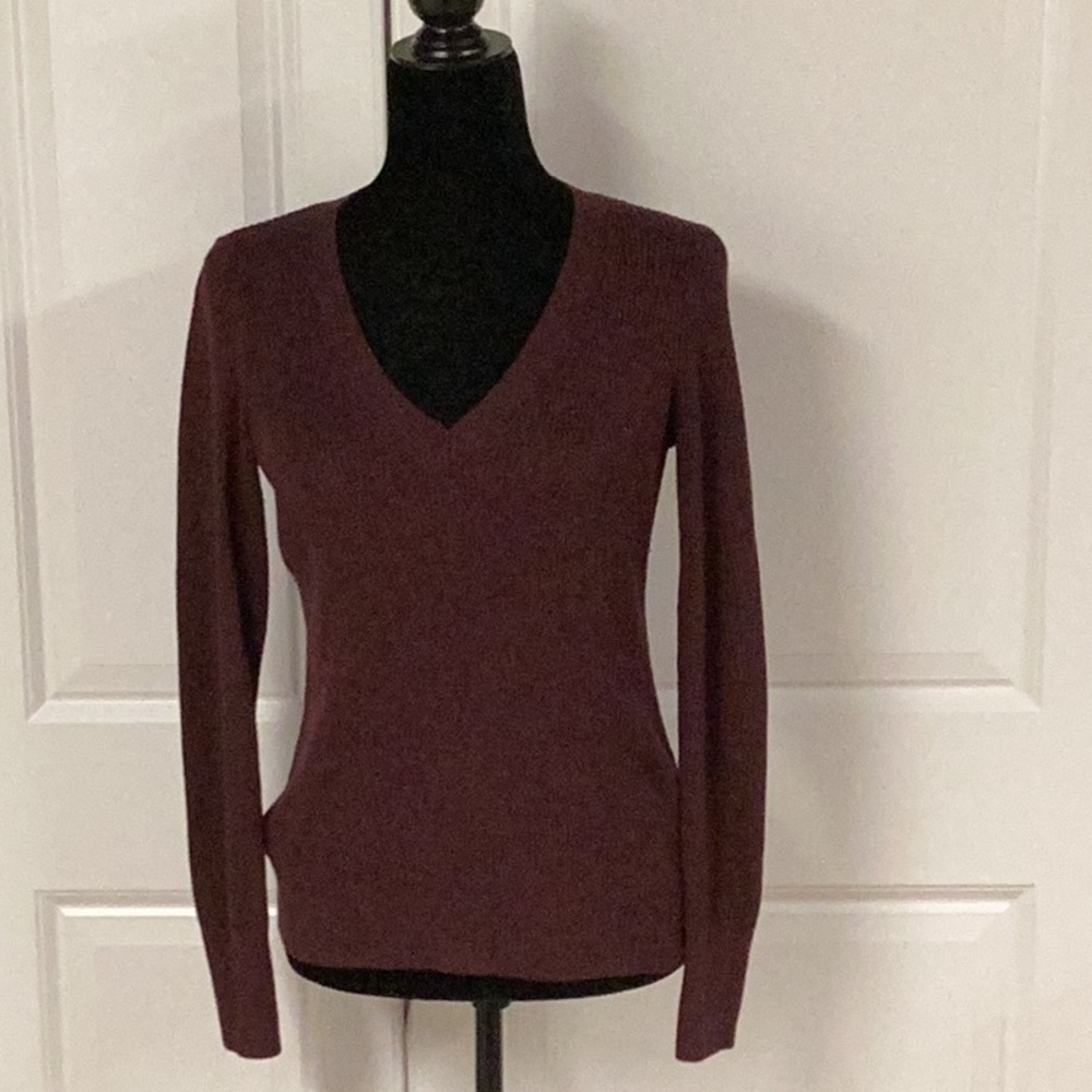Express Women's V-Neck Sweater - Burgundy